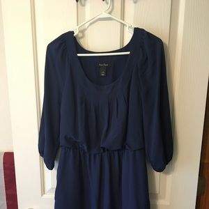 White House Black Market 3/4 Sleeve Dress - Navy